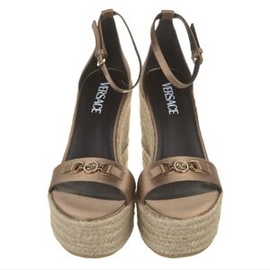 Versace Women's Satin Printed Espadrilles-NEW